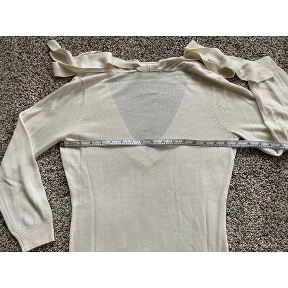 AG Adriano Goldschmied sz S SWEATER Light-weight BOW V-neck w/ Silk/Cashmere B25 - Picture 6 of 9